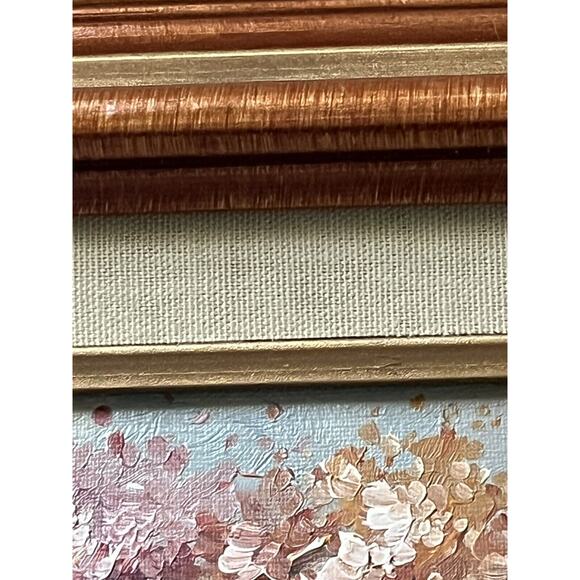 Vintage Framed Canvas Still Life of Flowers Signed Röth? Acrylic Textured Floral - Picture 8 of 16